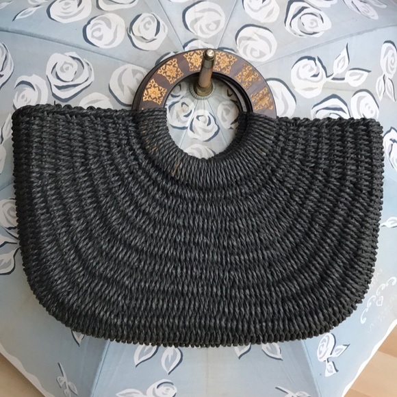 Coldwater Creek Handbags - Black/brown Coldwater Creek real straw bag